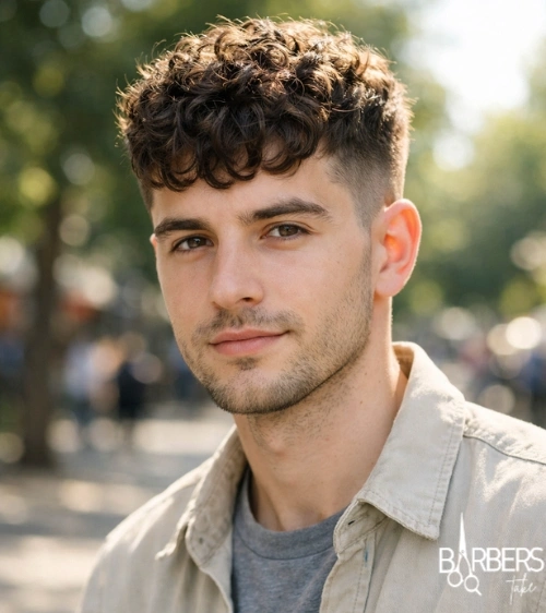 French Crop Curly Hair Men