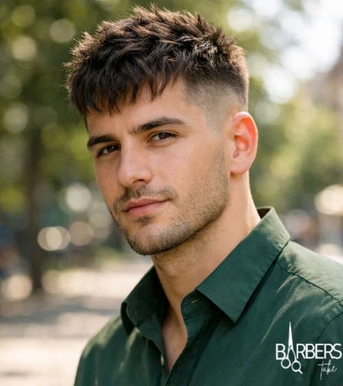 Messy French Crop with Mid Fade