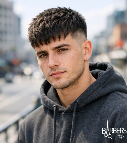 Textured French Crop Haircut Men