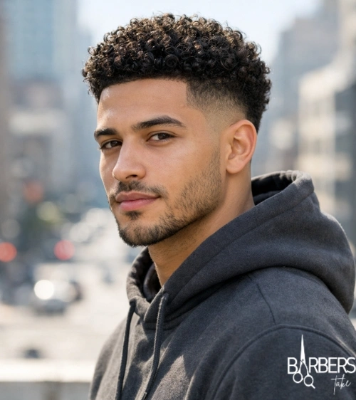 Low Burst Fade Curly Hair