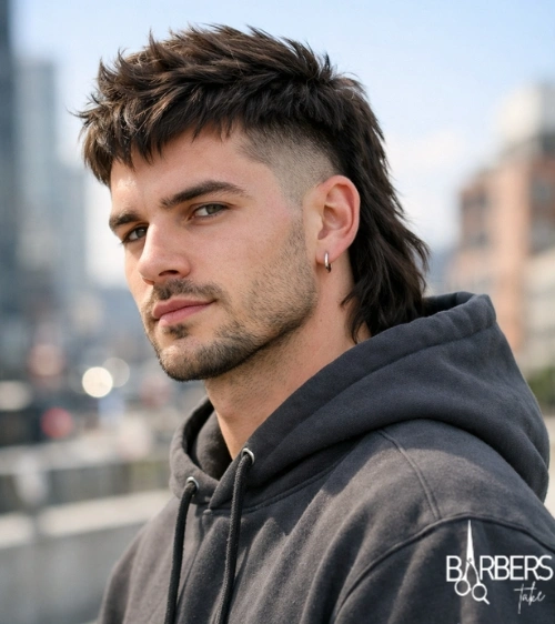 Low Burst Fade Mullet