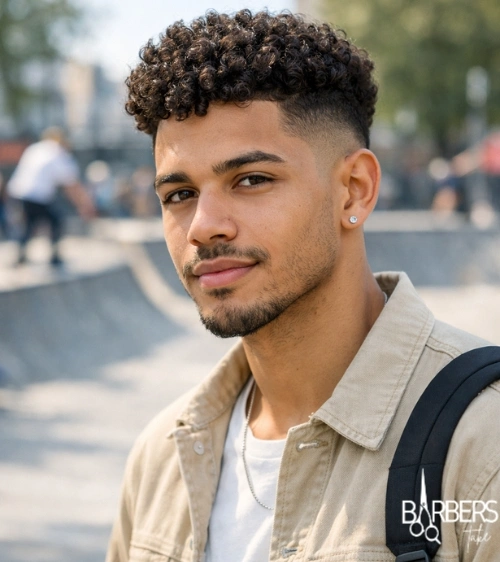 Mid Fade Curly Hair